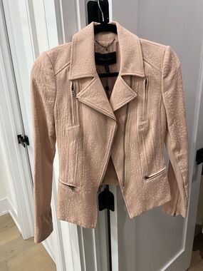 BCBG MAXAZRIA Pink Textured Moto Jacket - Women